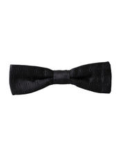 Dolce & Gabbana Black Silk Patterned Adjustable Neck Men Bow Tie