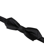 Dolce & Gabbana Black Silk Adjustable Neck Men Bow Tie