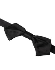 Dolce & Gabbana Black Satin Silk Adjustable Neck Men Bow Tie