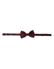 Dolce & Gabbana Red Silk Floral Adjustable Neck Men Bow Tie