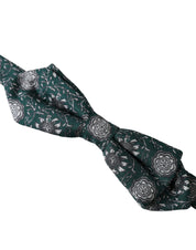 Dolce & Gabbana Green Silk Floral Adjustable Neck Men Bow Tie