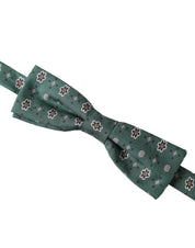 Dolce & Gabbana Mint Green Floral Adjustable Neck Men Bow Tie