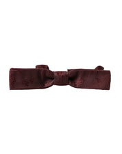 Dolce & Gabbana Maroon Floral Silk Adjustable Neck Men Bow Tie