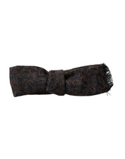 Dolce & Gabbana Brown Fantasy Silk Wool Adjustable Neck Men Bow Tie