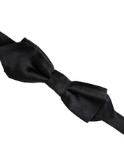 Dolce & Gabbana Black Silk Adjustable Neck Men Bow Tie