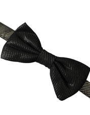 Dolce & Gabbana Black Fantasy Silk Adjustable Neck Men Bow Tie