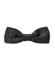 Dolce & Gabbana Black Silk Patterned Adjustable Neck Men Bow Tie