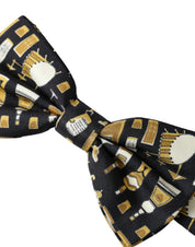 Dolce & Gabbana Black Silk Cocktail Adjustable Neck Men Bow Tie