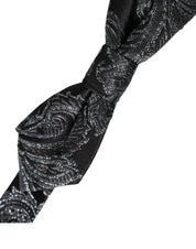 Dolce & Gabbana Black Silk Jacquard Adjustable Neck Men Bow Tie