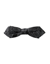 Dolce & Gabbana Black Silk Jacquard Adjustable Neck Men Bow Tie