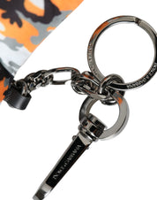 Dolce & Gabbana Multicolor Camouflage Animal Silhouette Keychain Keyring