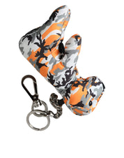 Dolce & Gabbana Multicolor Camouflage Animal Silhouette Keychain Keyring