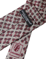 Dolce & Gabbana Beige Lady Bug Print Silk Adjustable Men Tie