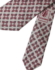 Dolce & Gabbana Beige Lady Bug Print Silk Adjustable Men Tie