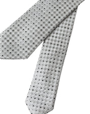 Dolce & Gabbana Light Gray Polka Dot Silk Adjustable Men Tie