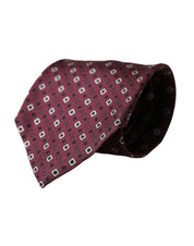 Dolce & Gabbana Maroon Silk Branded Logo Adjustable Men Tie