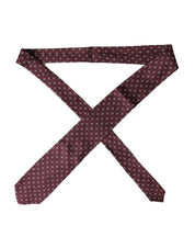 Dolce & Gabbana Maroon Silk Branded Logo Adjustable Men Tie