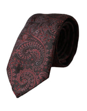 Dolce & Gabbana Bordeaux Patterned Silk Adjustable Men Tie