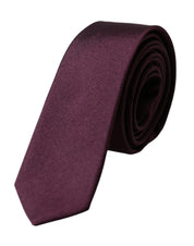 Dolce & Gabbana Bordeaux Solid 100% Silk Adjustable Men Tie