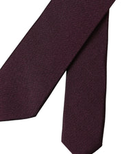 Dolce & Gabbana Bordeaux Solid 100% Silk Adjustable Men Tie