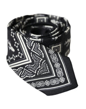 Dolce & Gabbana Black Patterned 100%Silk Adjustable Tie