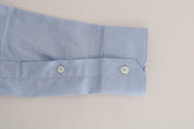 Cavalli Light Blue Cotton Dress Shirt