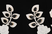 Dolce & Gabbana Black Crystal Floral Pencil Skirt