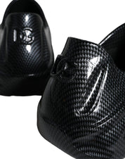 Dolce & Gabbana Black Foiled Rubber Toy Low Top Men Sneakers Shoes