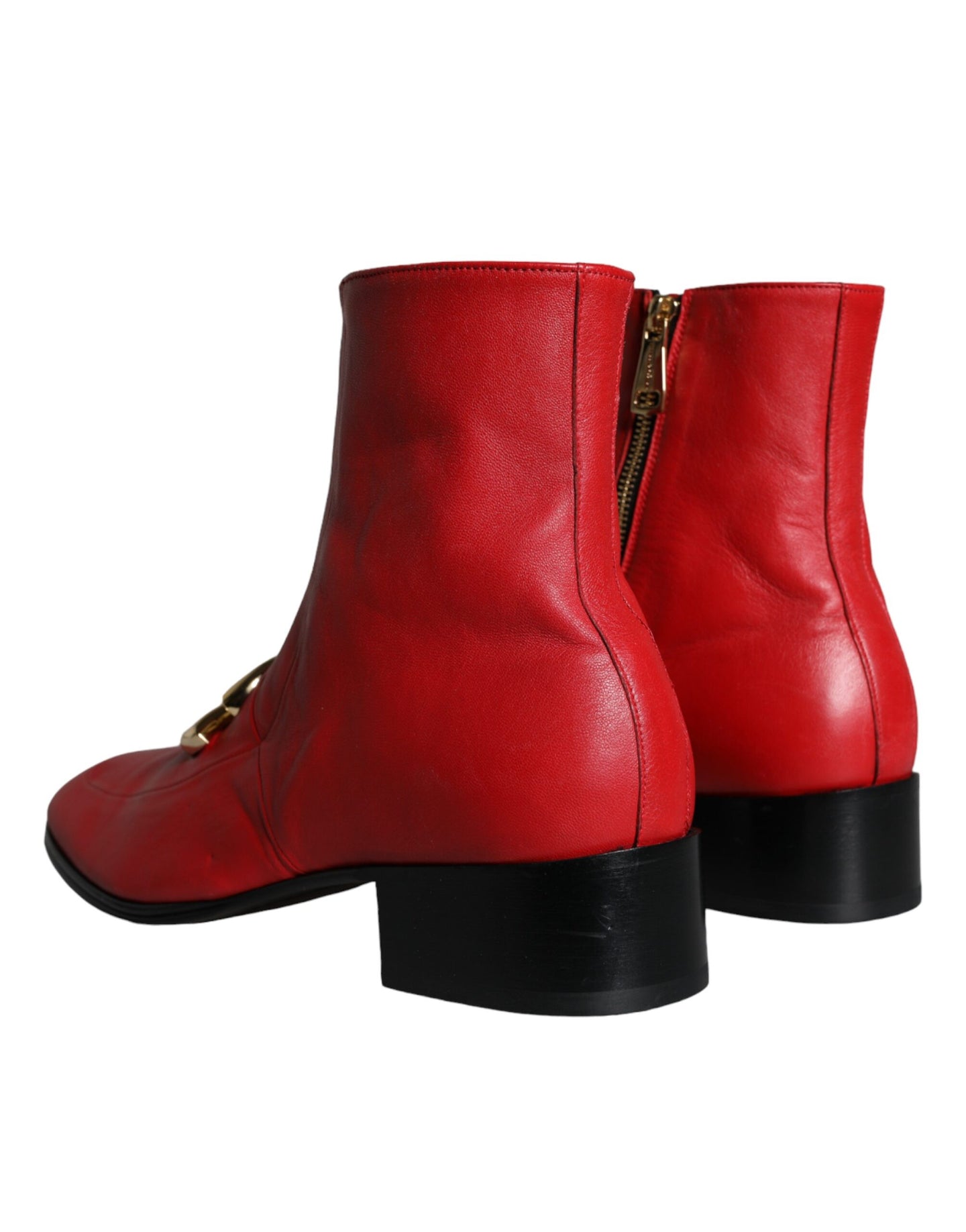 Red Lambskin Leather Men Ankle Boots Shoes