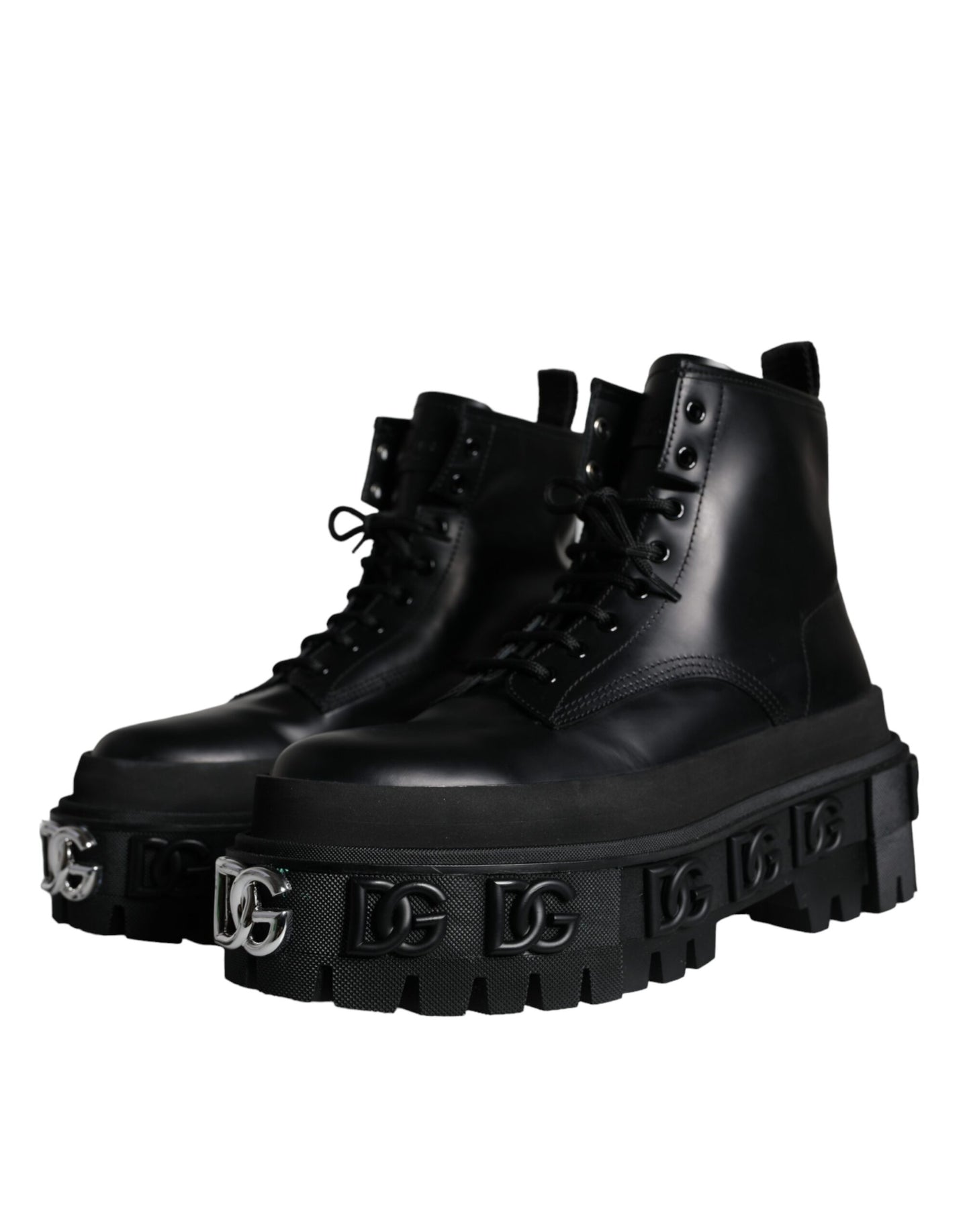 Black Lace Up Trekking Ankle Boots Men Shoes