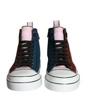 Dolce & Gabbana Multicolor Patchwork High Top Sneaker Shoes