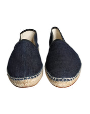 Dolce & Gabbana Blue Denim Cotton Leather Espadrilles Shoes