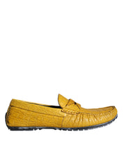 Dolce & Gabbana Yellow Leather Slip Mocassin Loafers Shoes