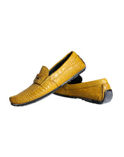 Dolce & Gabbana Yellow Leather Slip Mocassin Loafers Shoes