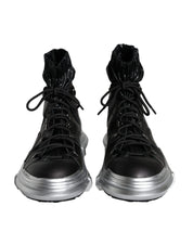 Dolce & Gabbana Black Nylon Galileo High Top Sneakers Shoes