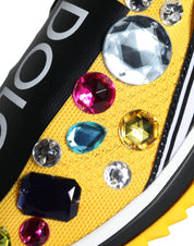Dolce & Gabbana Yellow Sorrento Crystals Sneakers Womens Shoes