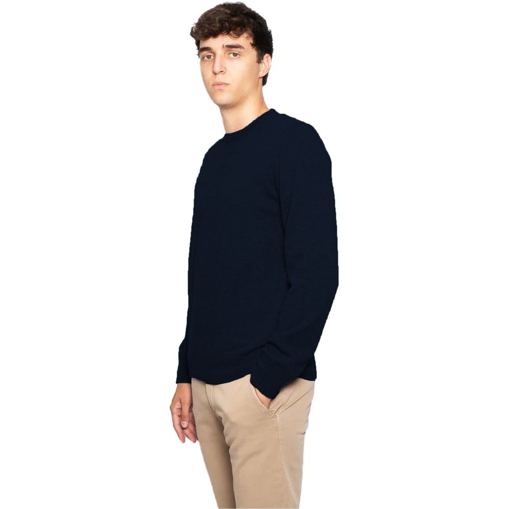 Alpha Studio Blue Virgin Wool Men Sweater