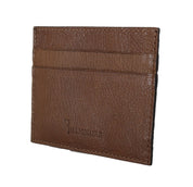 Billionaire Italian Couture Elegant Leather Men's Wallet in Brown