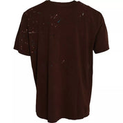 Dolce & Gabbana Brown Color Splash Cotton Crew Neck T-shirt