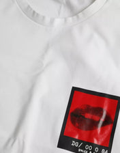 Dolce & Gabbana White Red Lips Print Cotton Men T-shirt