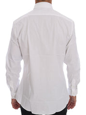 Moschino Elegant White Slim-Fit Cotton Shirt