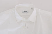 Moschino Elegant White Slim-Fit Cotton Shirt