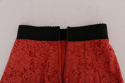 Dolce & Gabbana Orange Macramé Lace Pencil Skirt