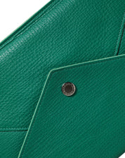 Dolce & Gabbana Green Leather Handbag Clutch Mini Purse Pouch Tablet Case