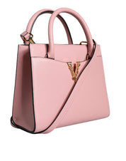 Versace Pink Small Top Handle Grainy Calf Leather Crossbody Bag