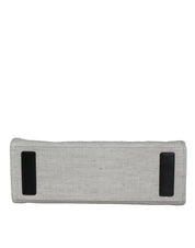 Versace White Top Handle Canvas Leather Logo Crossbody Tote Bag