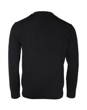 Versace Black Medusa Embroidery Crew Neck Pullover Sweater