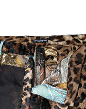Dolce & Gabbana Multicolor Patchwork Jacquard High Waist Pants