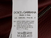 Dolce & Gabbana Radiant Red Leather Biker Motorcycle Jacket