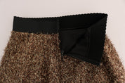 Dolce & Gabbana Gold Black Short Mini Skirt